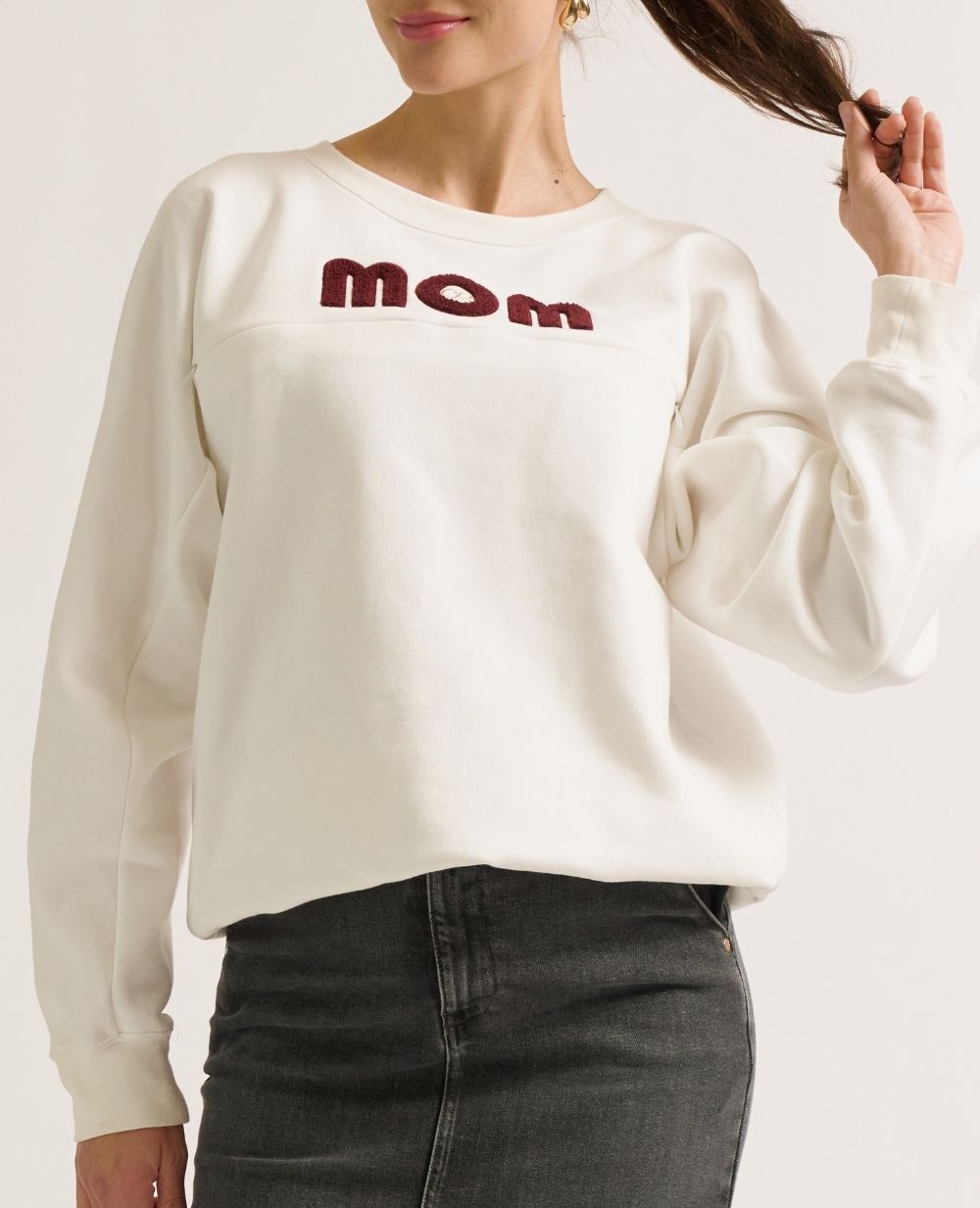 Felpa premaman e per l'allattamento Mom - Avorio
