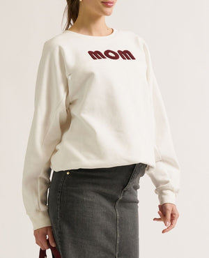 Felpa premaman e allattamento Mom avorio