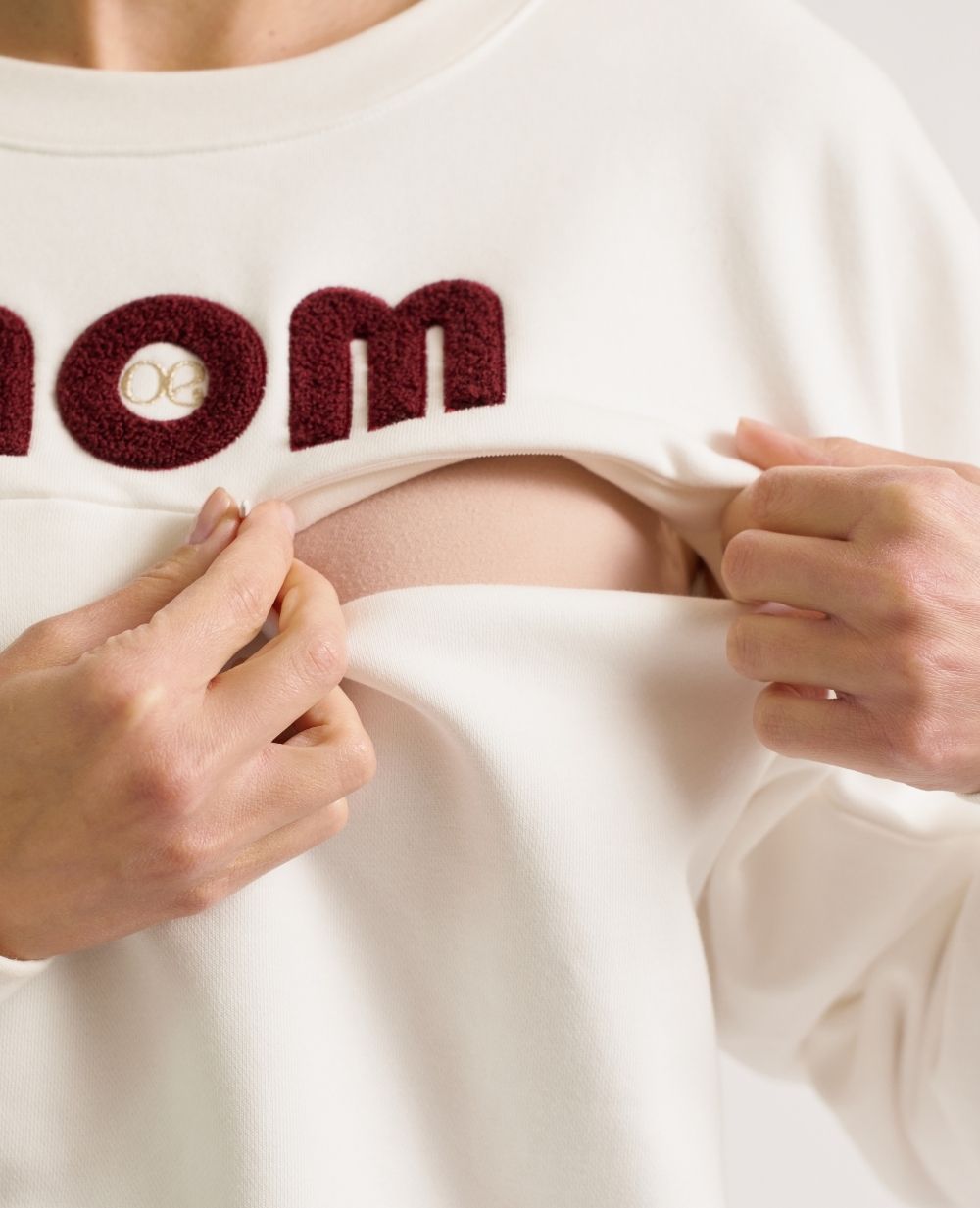 Felpa premaman e per l'allattamento Mom - Avorio