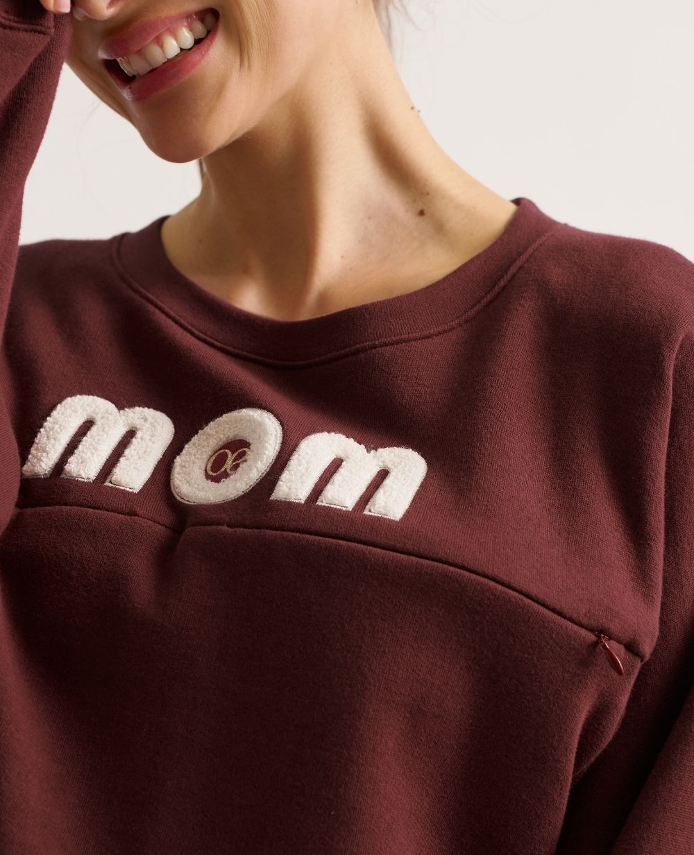 Felpa premaman e allattamento Mom prugna