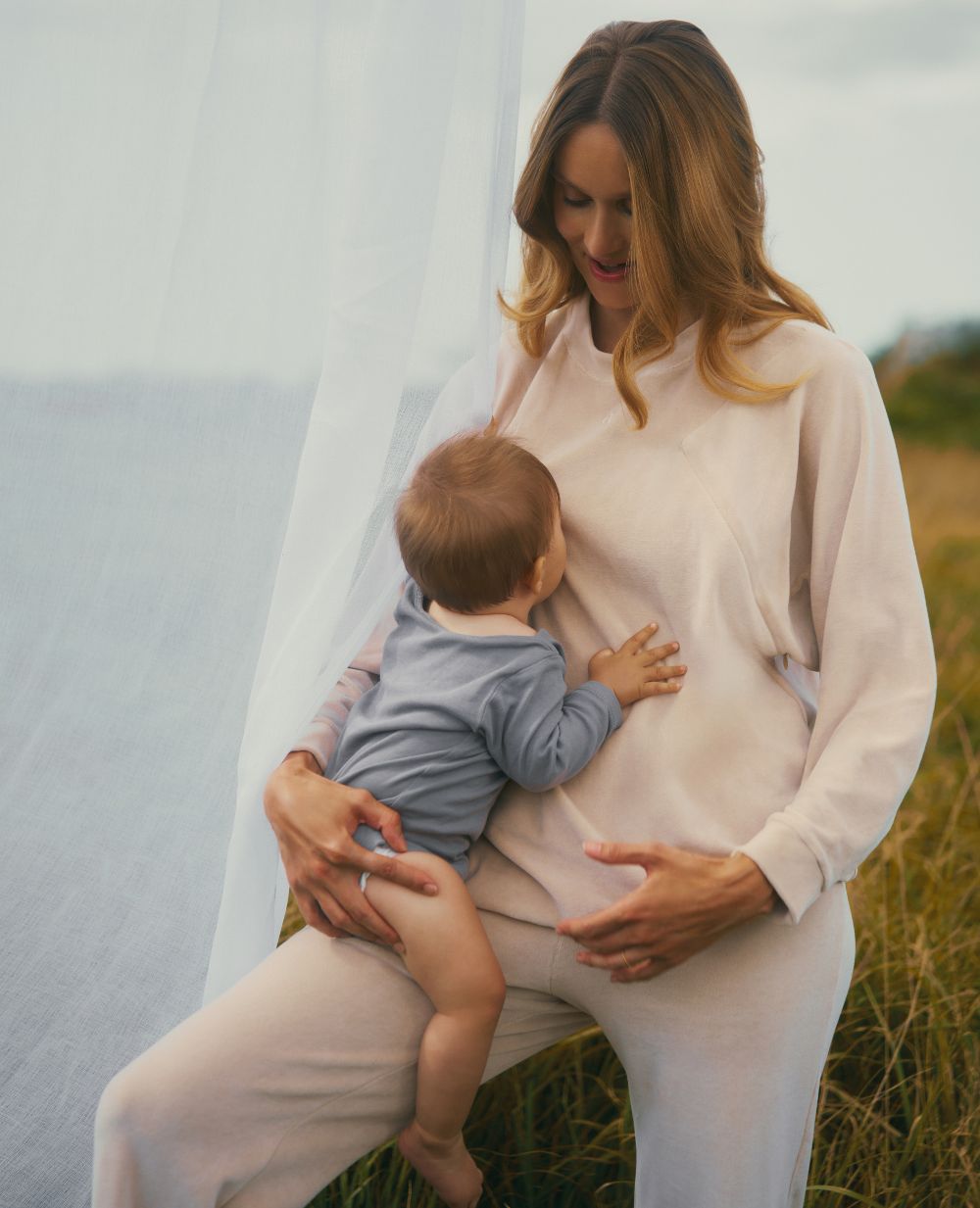 Felpa premaman e per l'allattamento Enzo - Beige