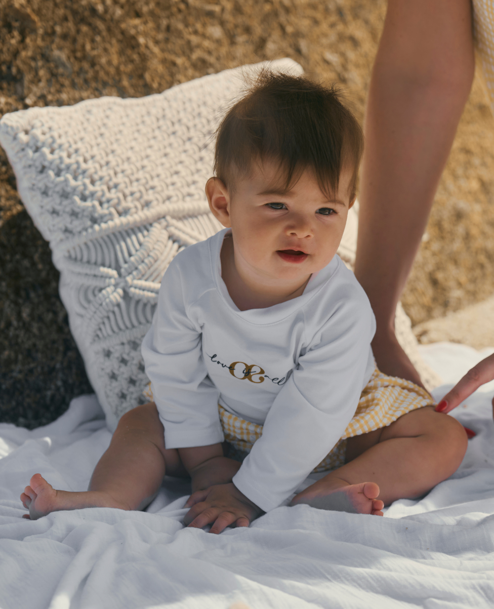 T-shirt de bain anti-uv bébé Marty - Blanc