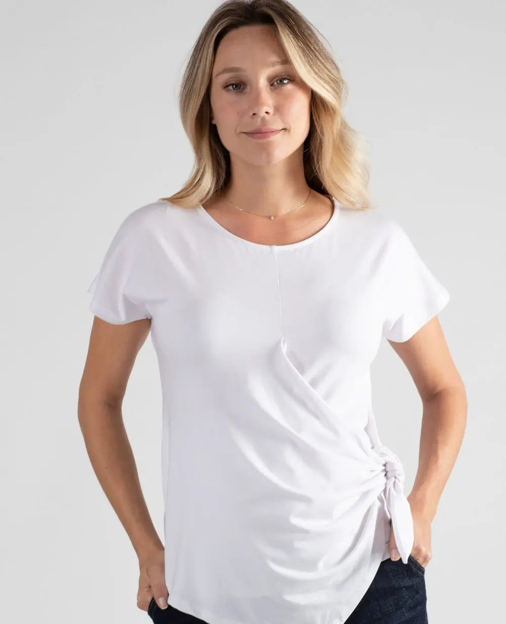 T-shirt de grossesse et d’allaitement Capucin blanc,