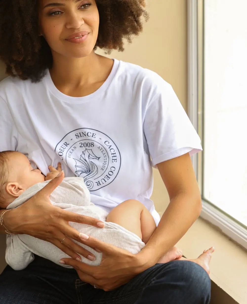 T-shirt de grossesse et d’allaitement cook, cache cœur