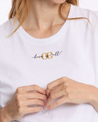 T-shirt premaman e per l’allattamento Love - Bianco