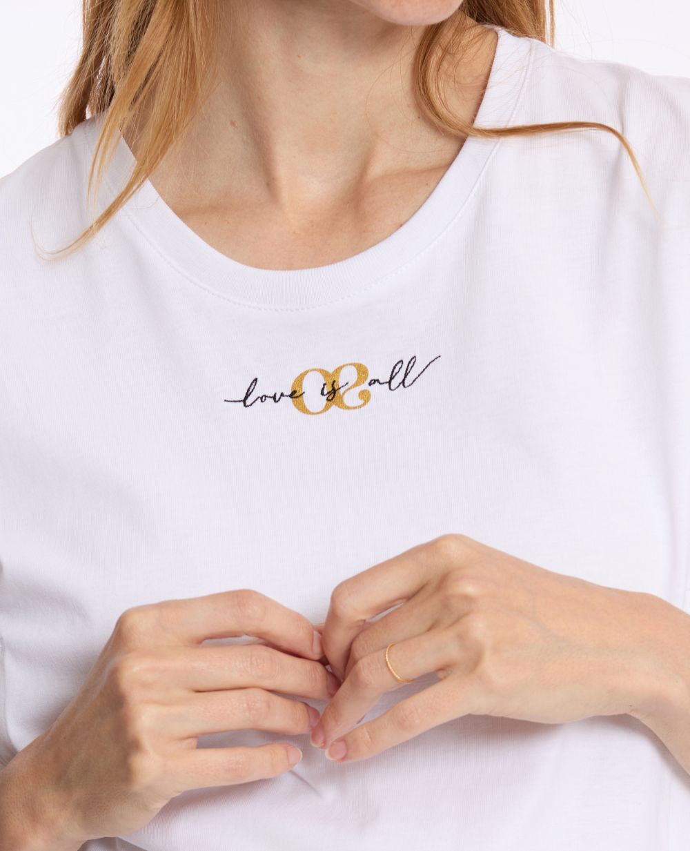 T-shirt premaman e per l’allattamento Love - Bianco