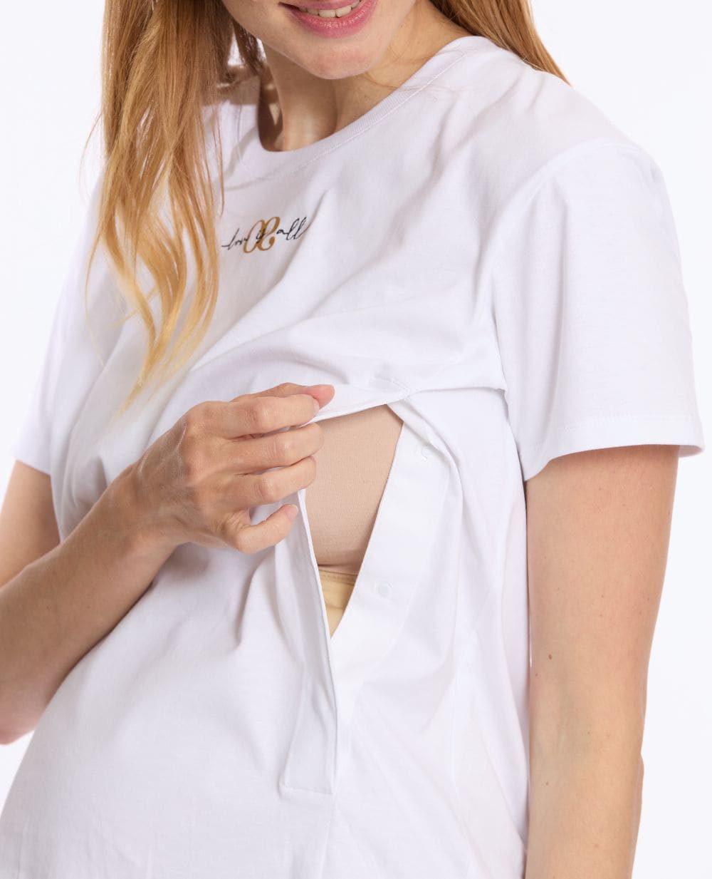 T-shirt premaman e per l’allattamento Love - Bianco