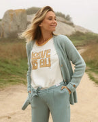 T-shirt de grossesse love is all, cache cœur