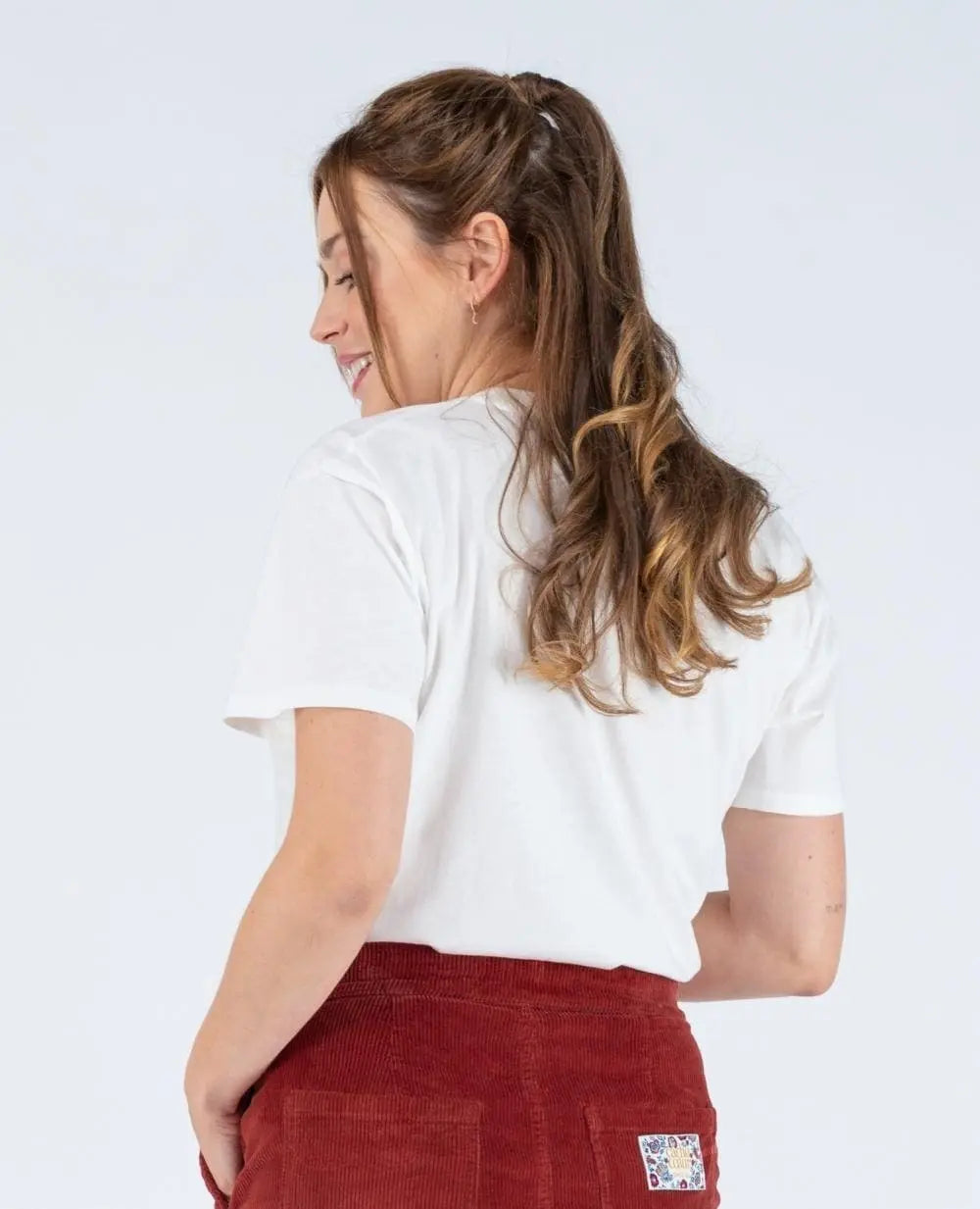 T-shirt de grossesse rock rouge, cache cœur