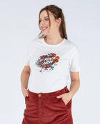 T-shirt de grossesse rock rouge, cache cœur