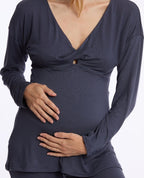 T-shirt manches longues de grossesse et d’allaitement Louna - Bleu nuit