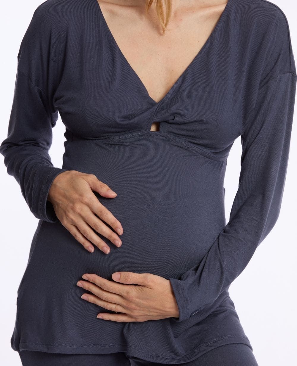 T-shirt manches longues de grossesse et d’allaitement Louna - Bleu nuit