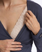 T-shirt manches longues de grossesse et d’allaitement Louna - Bleu nuit