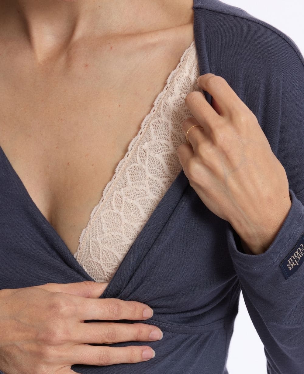 T-shirt manches longues de grossesse et d’allaitement Louna - Bleu nuit