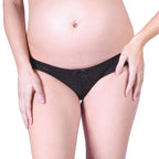 Tanga de grossesse mosaic noir, cache cœur