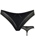Tanga de grossesse mosaic noir, cache cœur