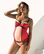 Tankini de grossesse avec armatures rosy passion, cache cœur #couleur_rose