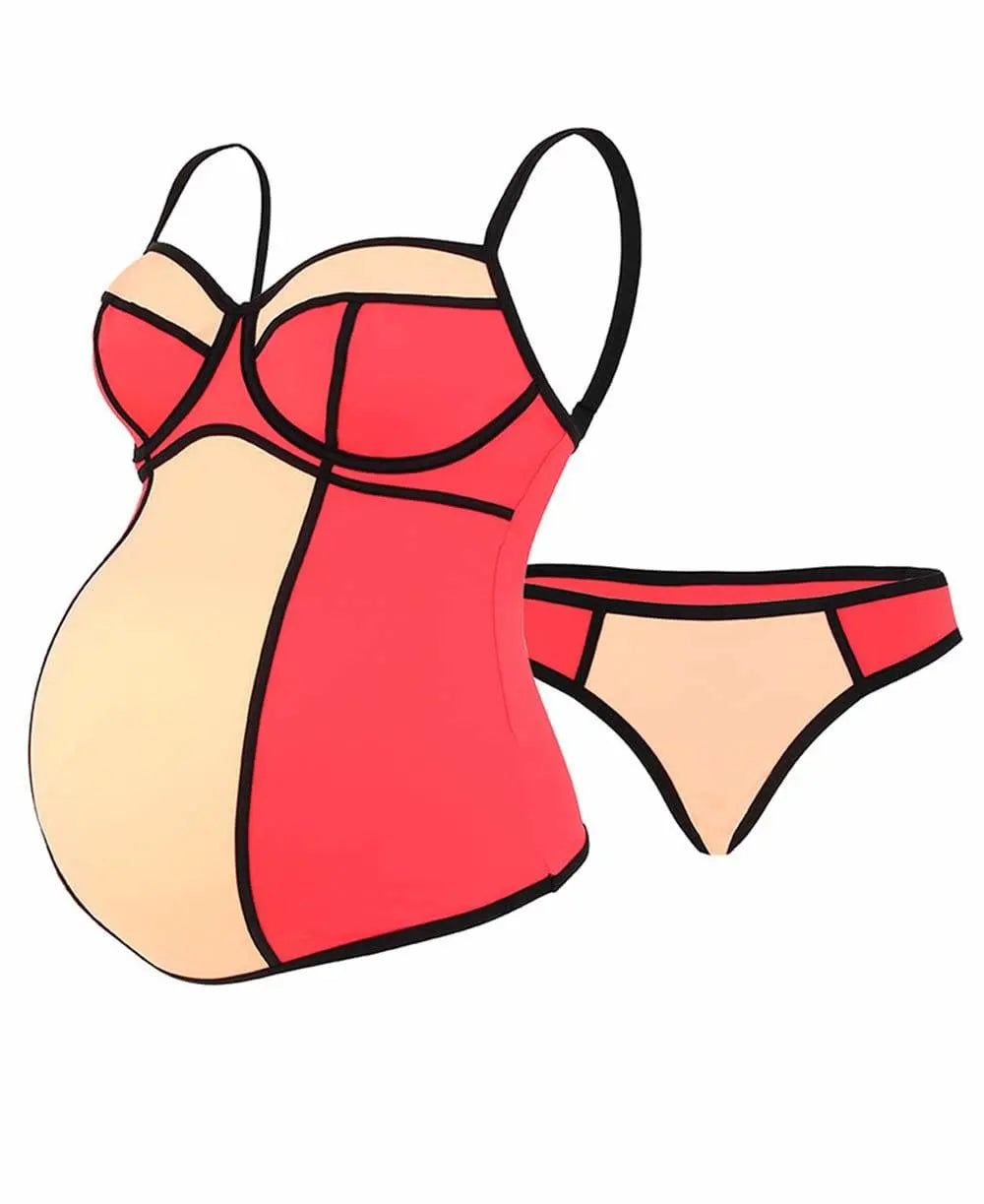 Tankini de grossesse avec armatures rosy passion, cache cœur #couleur_rose