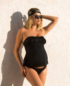 Tankini de grossesse bloom noir, cache cœur