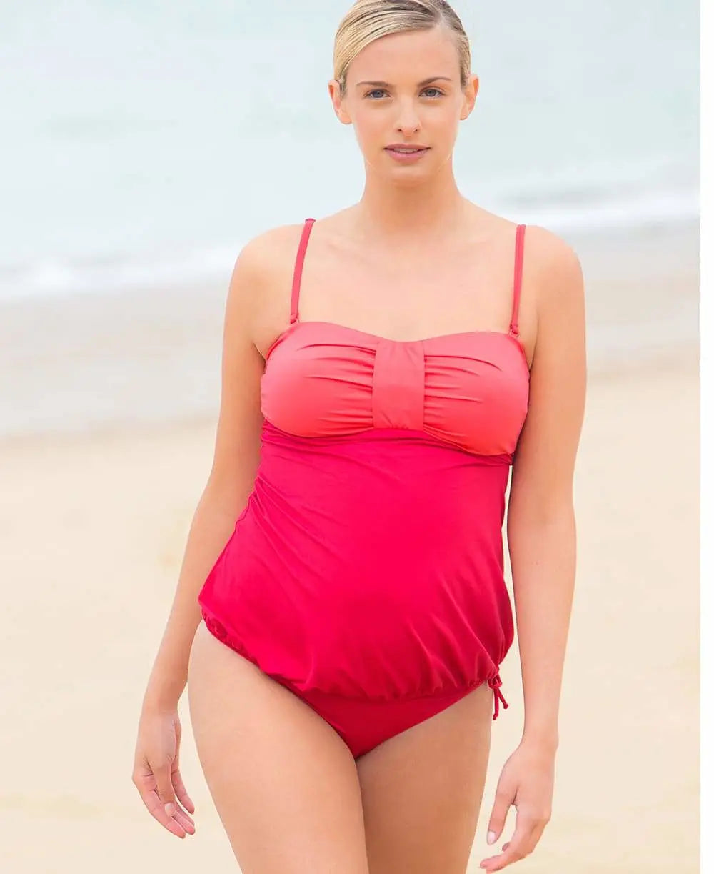 Tankini de grossesse EDEN passion, Cache Cœur #couleur_rouge