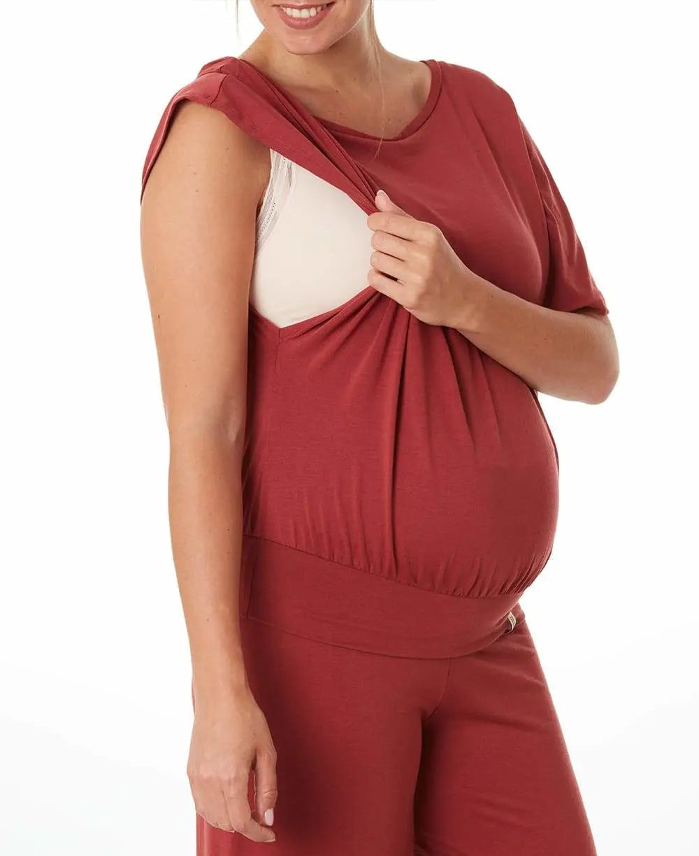 Top de grossesse et d’allaitement origin terracotta,