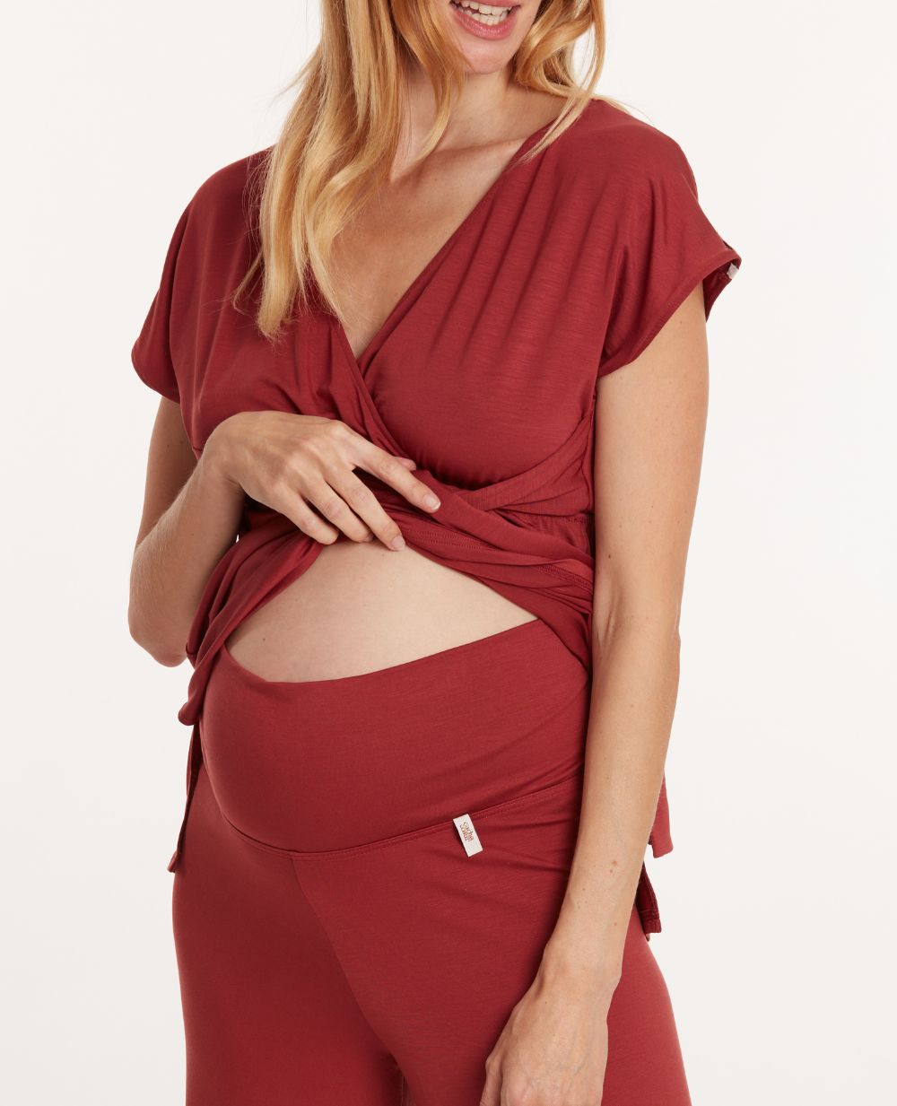 Pregnancy and nursing tunic Origin terracotta