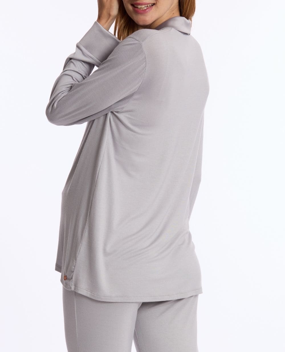 Veste de pyjama de grossesse et d’allaitement Satine - Gris