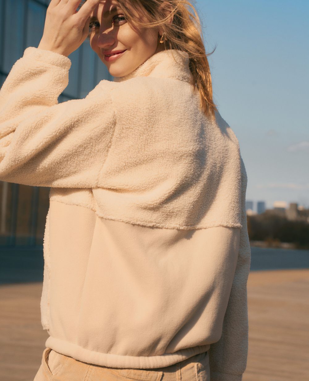 Sasha Maternity and Babywearing Fleece Jacket - Beige