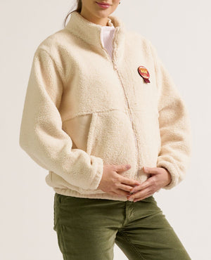 Giacca in pile per gravidanza e babywearing Sasha beige