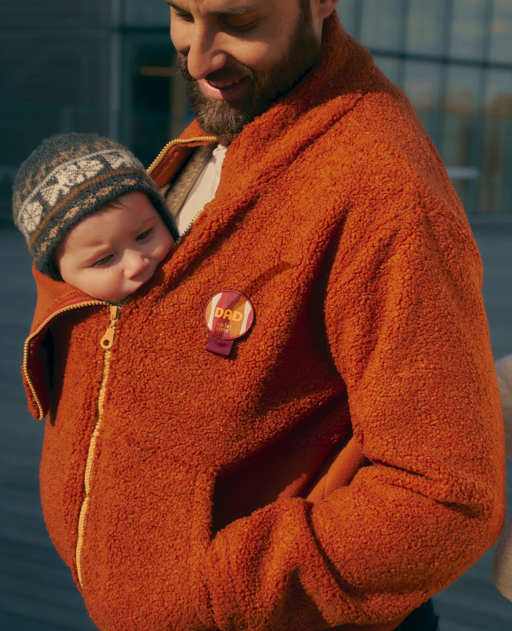 Sasha Maternity and Babywearing Fleece Jacket - Copper