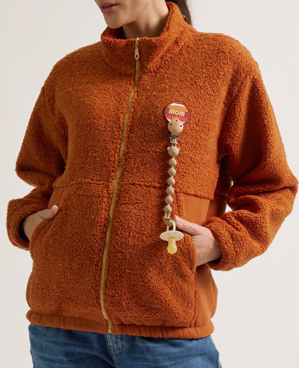 Sasha Maternity and Babywearing Fleece Jacket - Copper