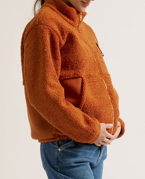 Giacca in pile per gravidanza e babywearing Sasha color rame