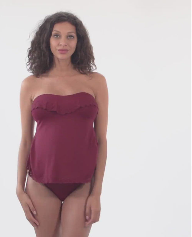 Scarlet Maternity Bodysuit - Bordeaux