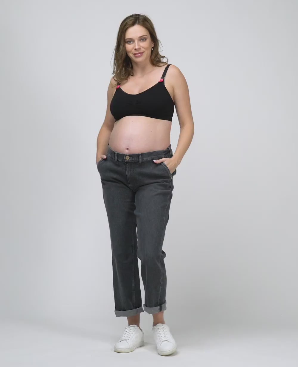 Jean de grossesse mom fit Carrie gris used