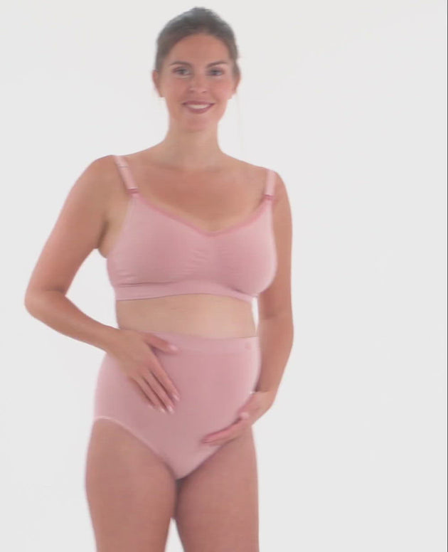 Organic pregnancy and nursing bra pink
