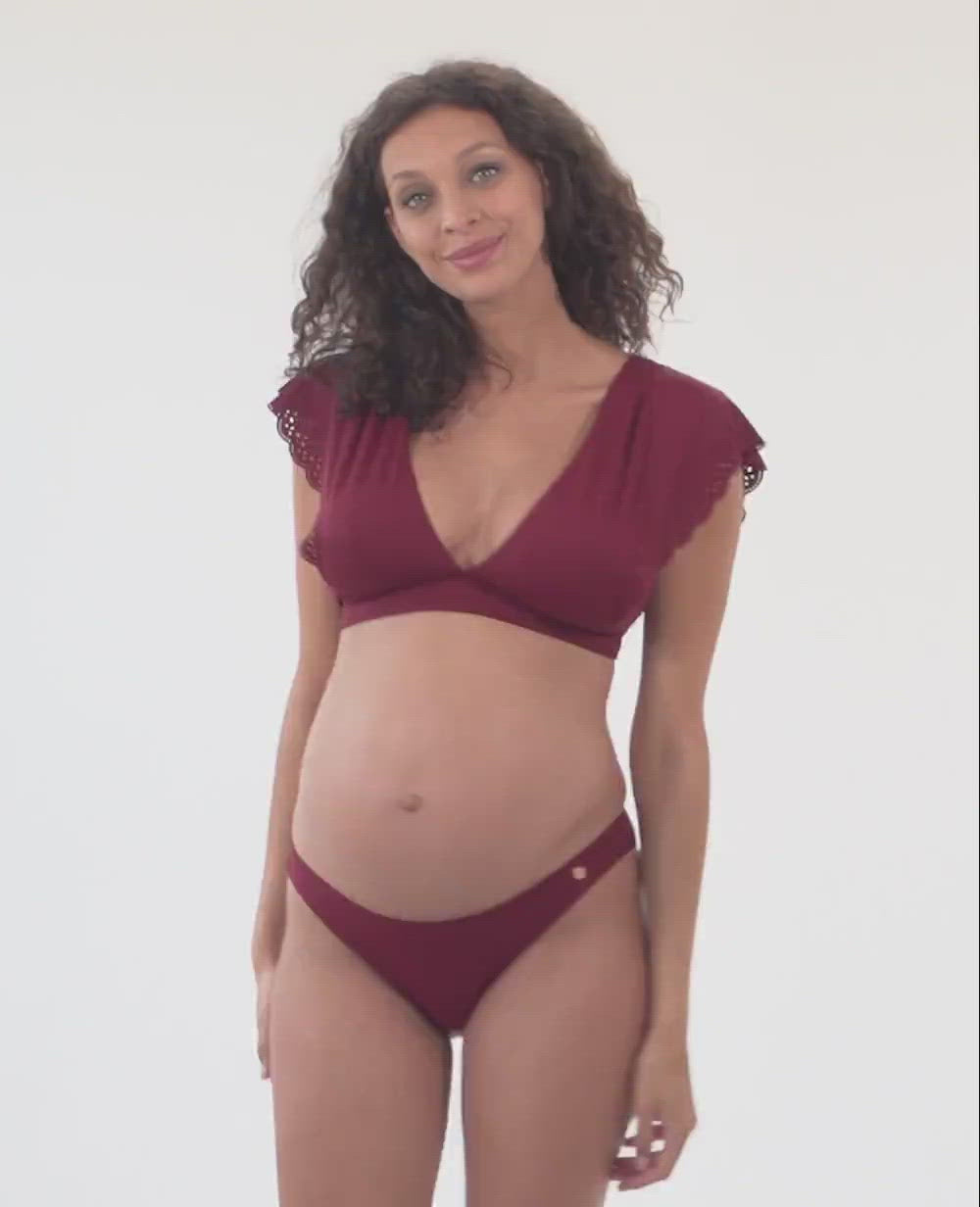 Bikini de grossesse bordeaux