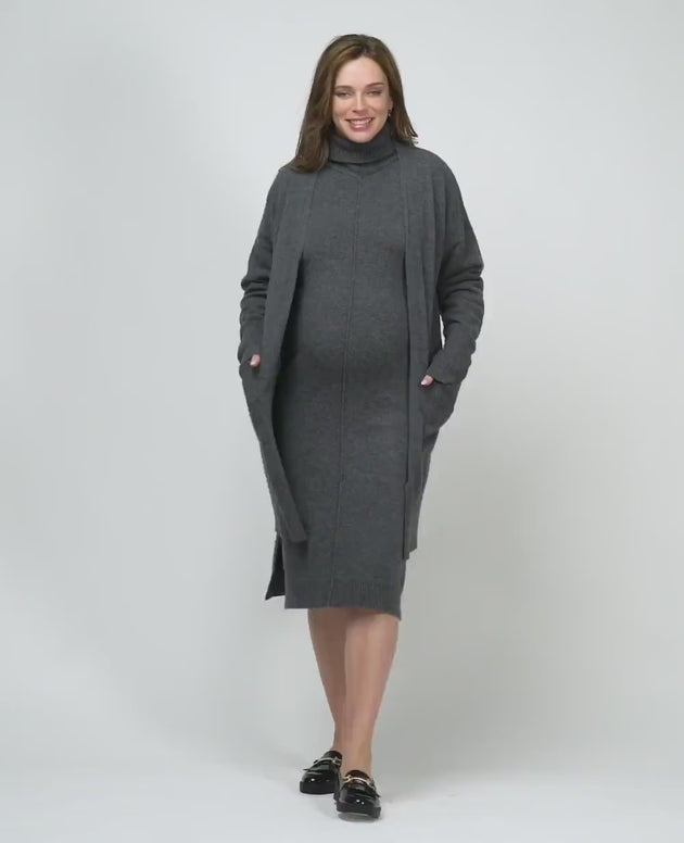 Long cardigan de grossesse Laurie anthracite