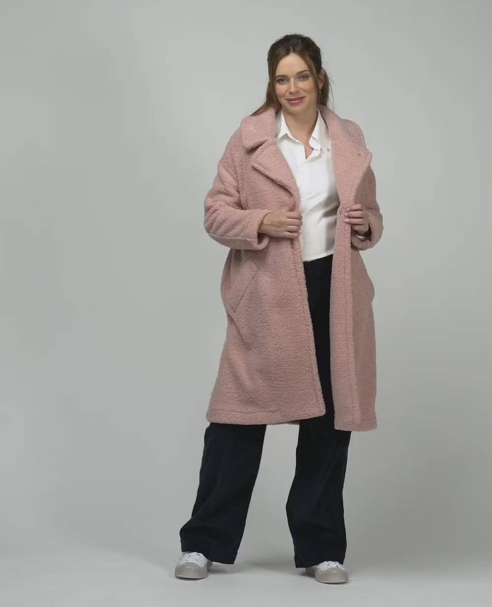 Manteau long de grossesse Leonie rose