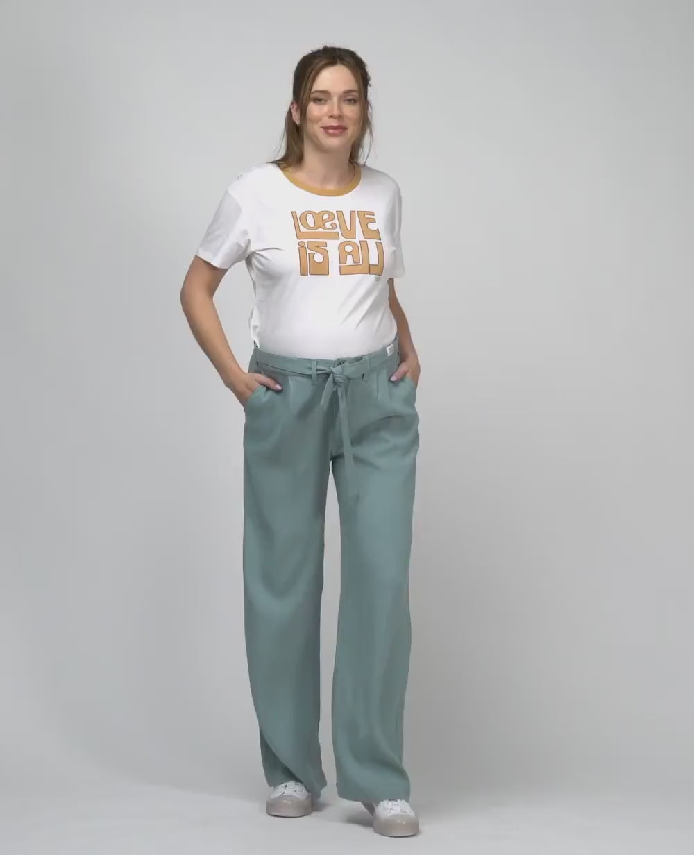 Pantalon large de grossesse Betty sauge