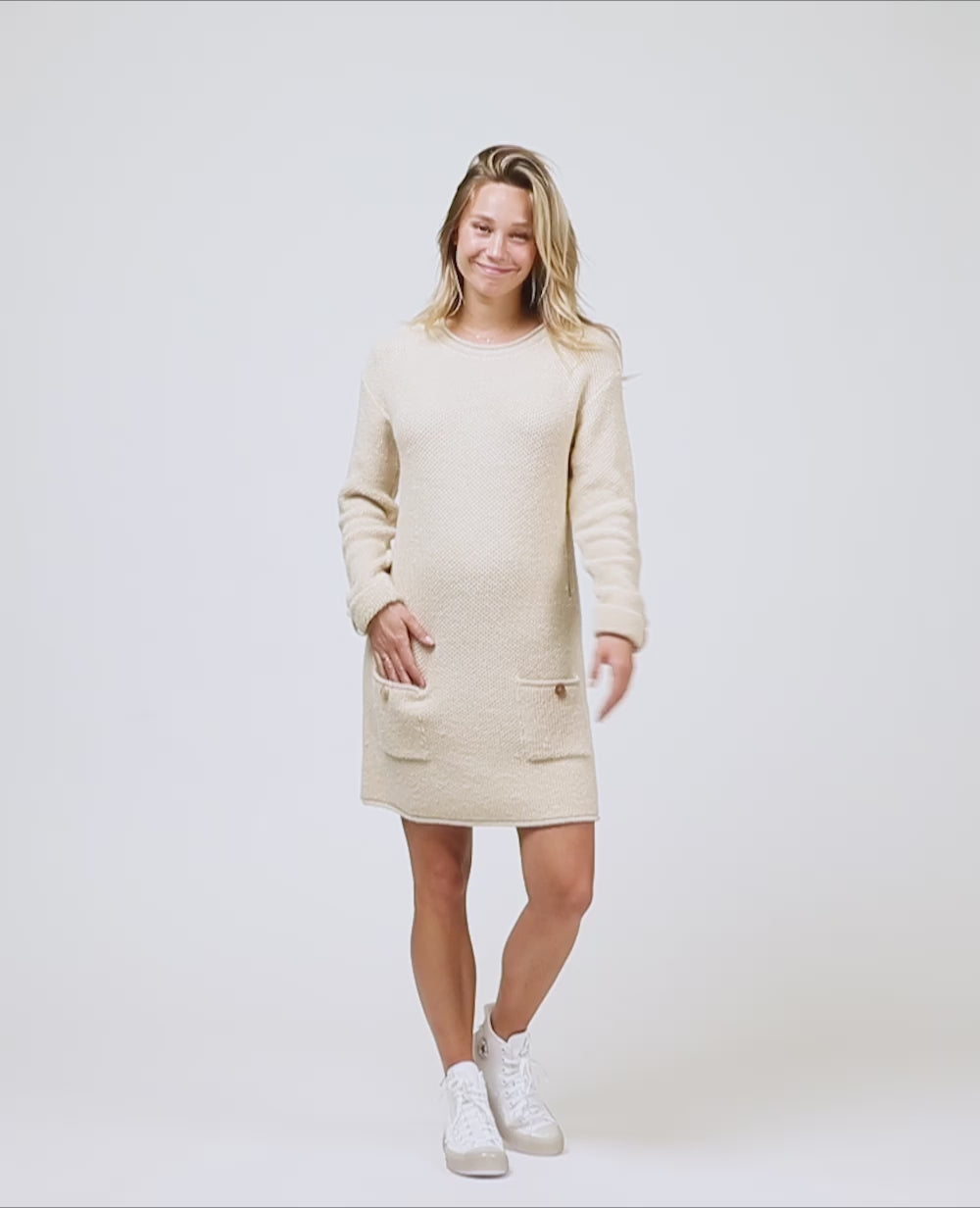 Robe pull de grossesse et d'allaitement Honey - Beige