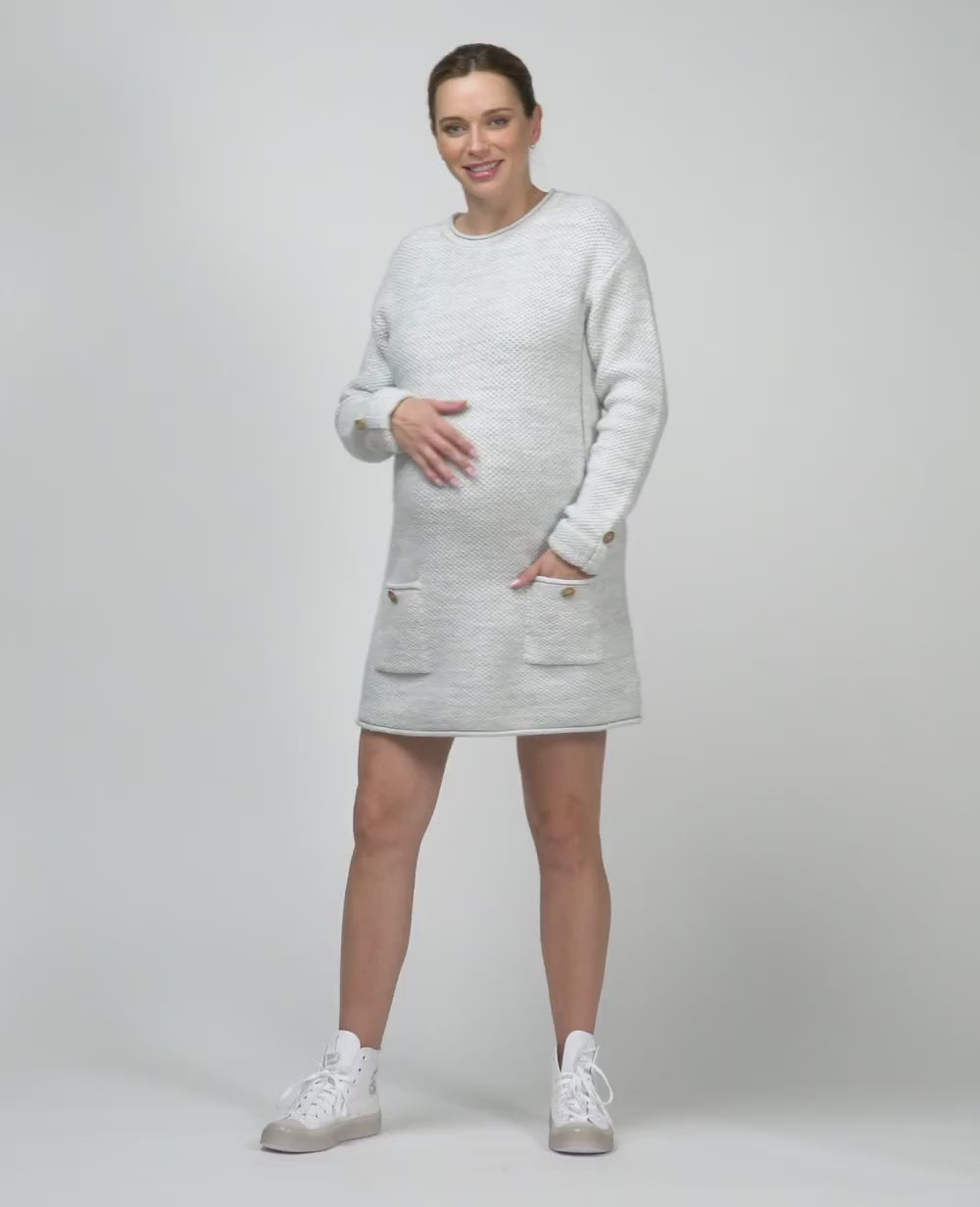 Robe pull de grossesse Honey gris perle