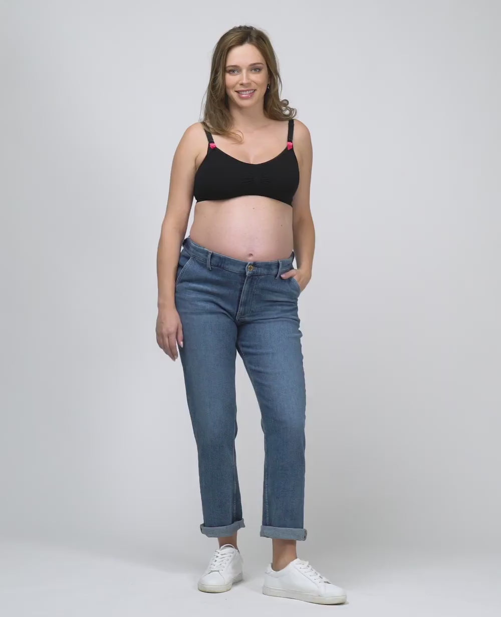 Jean de grossesse mom fit Carrie mid blue used