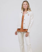Romy Denim Maternity Jacket - Beige