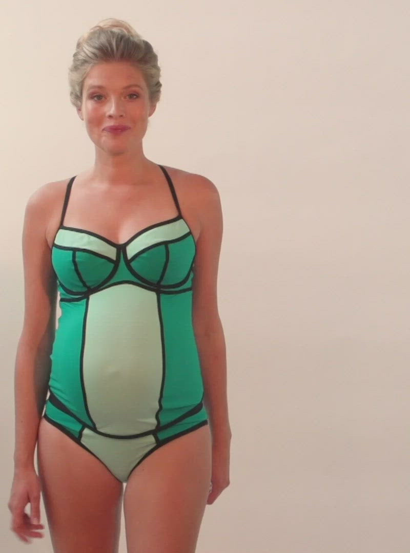 video Tankini de grossesse avec armatures Rosy mint
