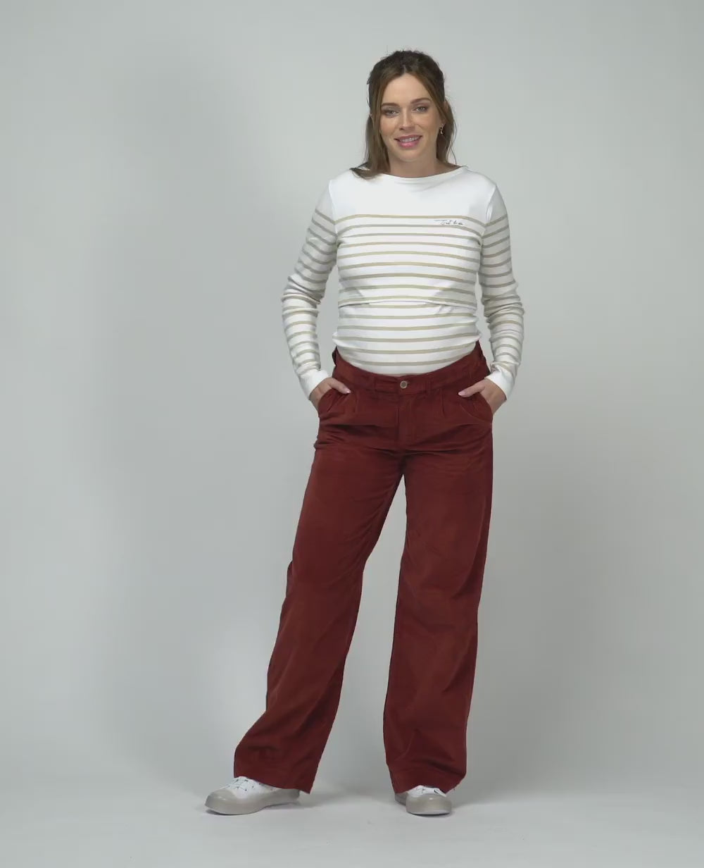 Clyde Velvet Maternity Pants - Havana
