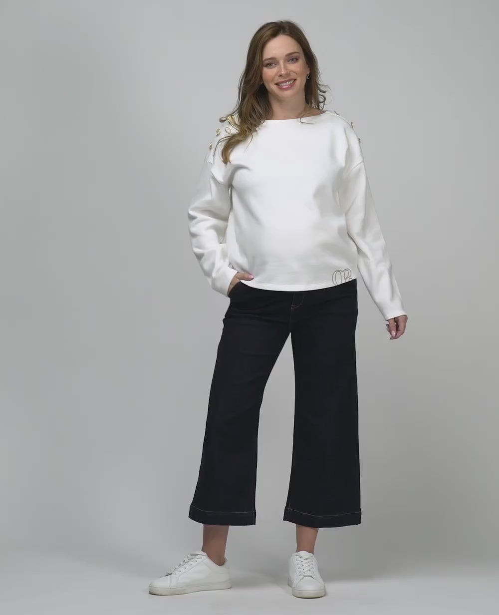 Pull marin de grossesse Molene ivoire