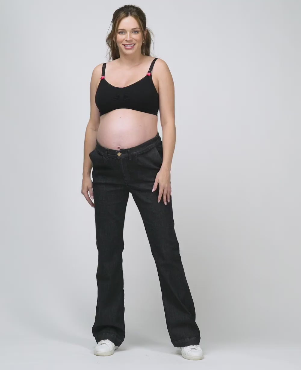 Jean femme enceinte flare Sabrina noir