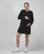Robe pull maternité Honey noir