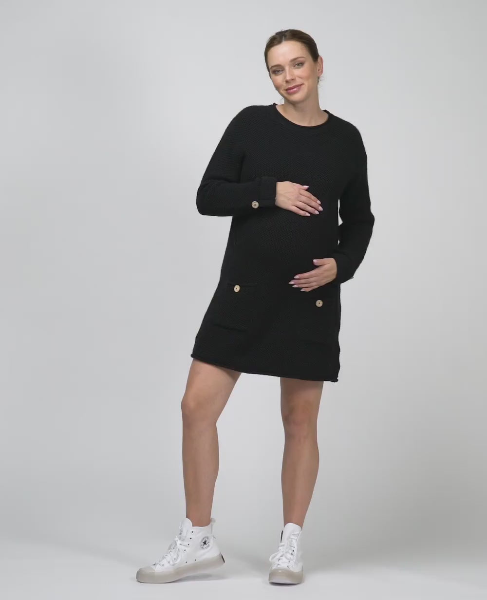 Robe pull maternité Honey noir